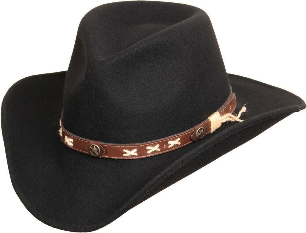 Scippis Smokey Hut – Wasserabweisender Westernhut aus 100% Wollfilz mit Lederhutband