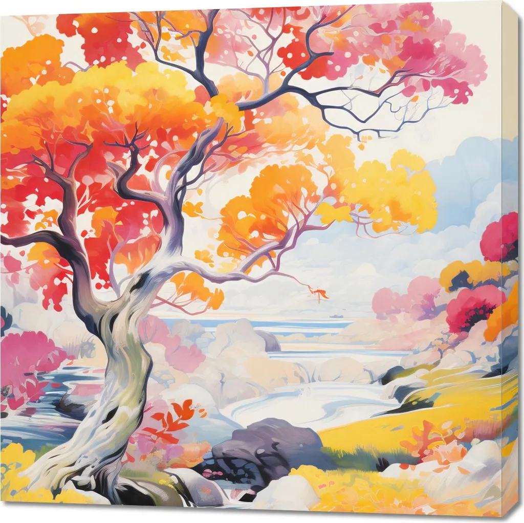 Quadro Moderno Paesaggio Danzante 90x90 cm - Design d'Interni