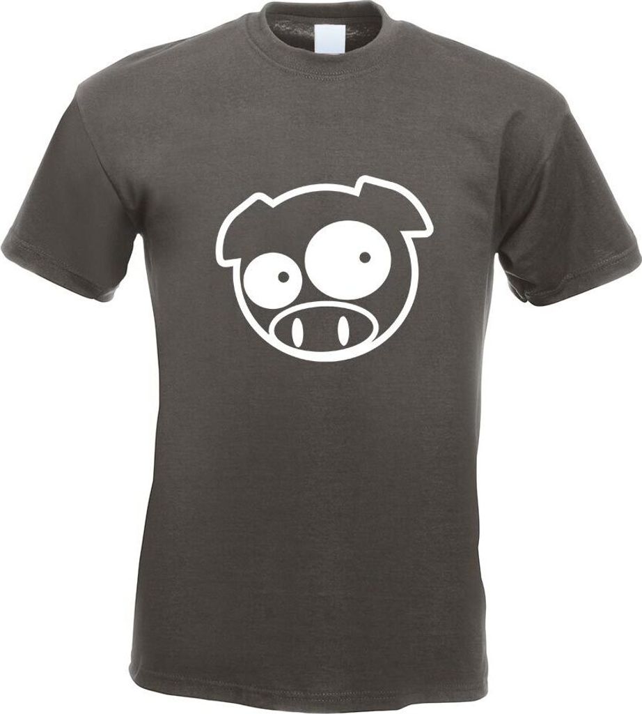 Kiwistar - T-Shirt - Graphit - JDM Schwein Motiv Bedruckt Funshirt Design Print - mit Motiv Bedruckt - Funshirt Design - Sport - Freizeit - Herren - L