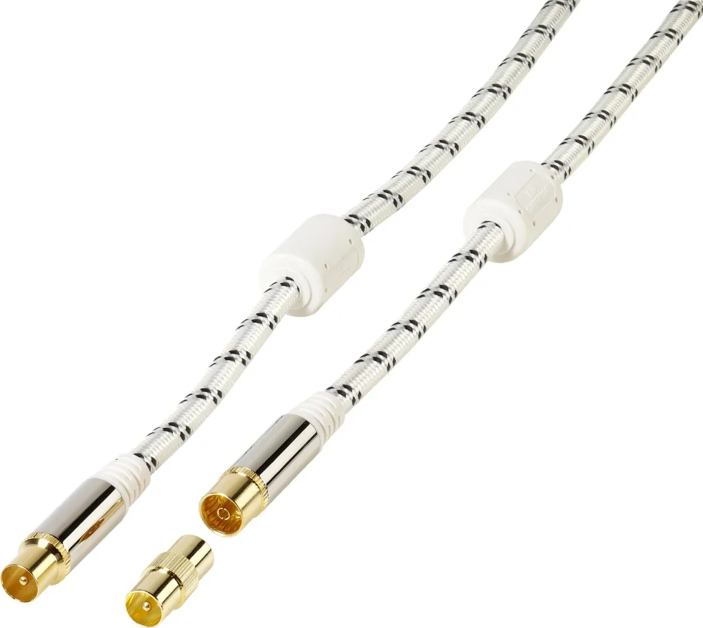 Câble coaxial TV haute définition 1.5m gaine nylon tressé - HQ 120dB