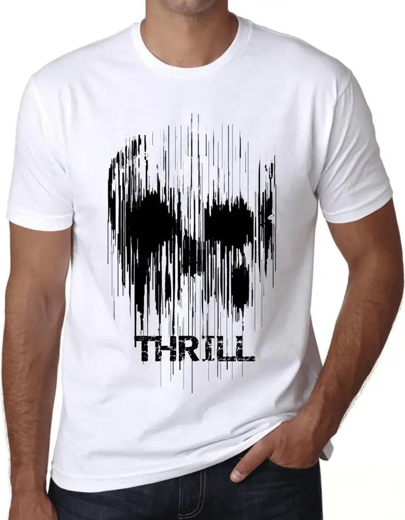 Herren Grafik T-Shirt Schädelkitzel – Skull Thrill – Öko-Verantwortlich Vintage Jahrgang Kurzarm Lustige Druck Geburtstag Geschenk Mann