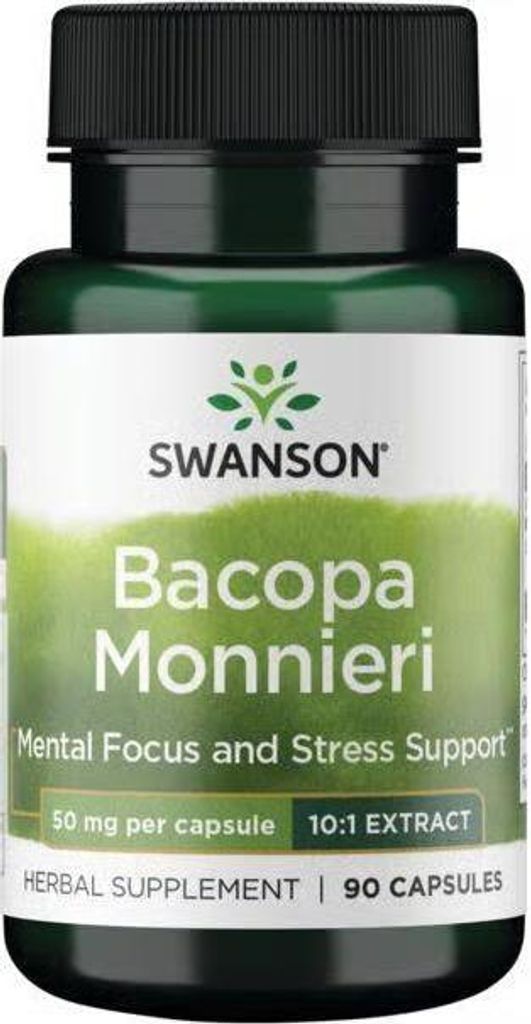 Bacopa Monnieri 10:1 Extrakt 50 mg 90 Kapseln Swanson Produktbild 