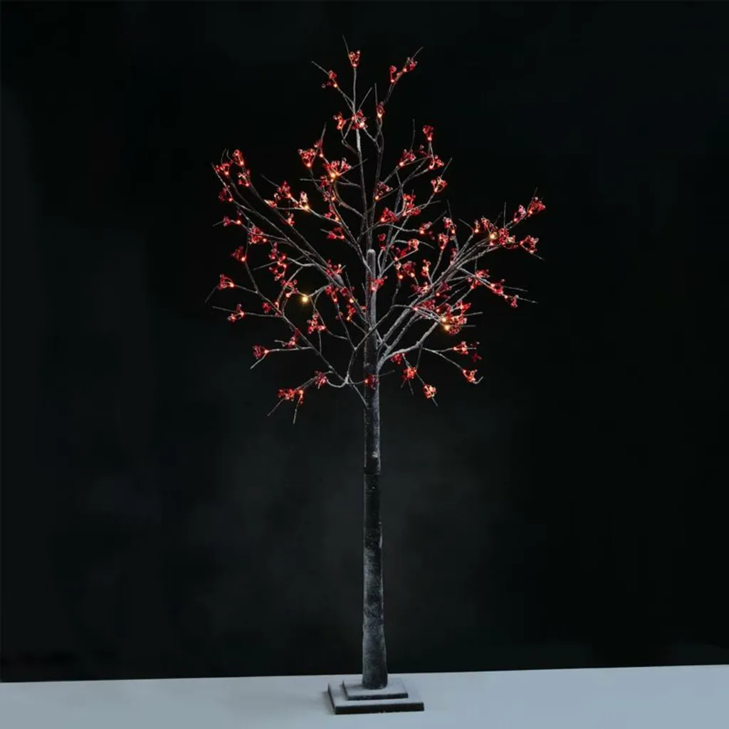 Arbre Lumineux 1,80m Rouge 96 LED IP44 : Déco Stable et Sans Montage
