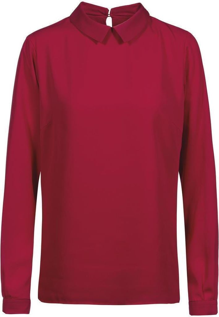 Greiff CHIFFON Damen Chiffon-Schlupfbluse Kragen Langarm Regular Rot 52