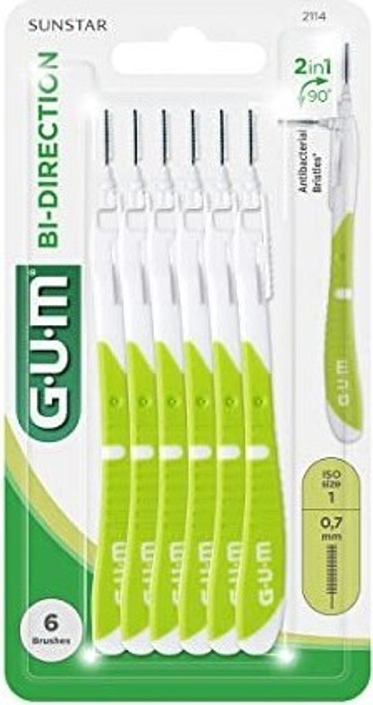 GUM Bidirektionale Interdentalbürsten 0,7 mm 6 Stück