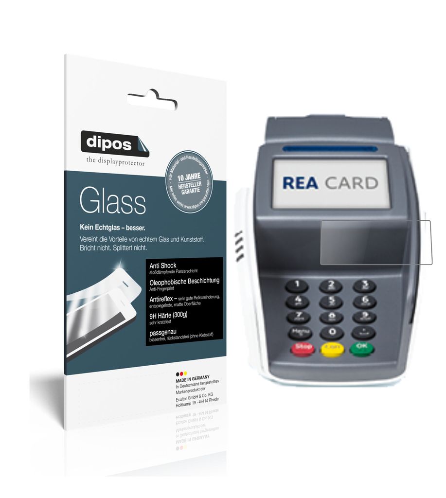 2x Schutzfolie für REA CARD T7 pro matt - Anti-Shock 9H Folie dipos Glass Kunststoffglas