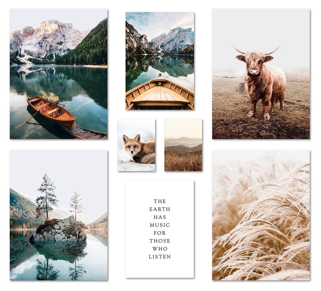 ARTFAVES Poster Set - Beautiful Earth I mehrteilige Bilderwand für Wohnzimmer, Schlafzimmer I Wandbilder Natur I ohne Bilderrahmen