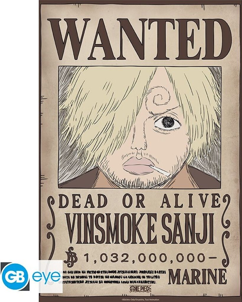 Gb Eye One Piece Wanted Sanji Plakat Golden  Golden One Produktbild 