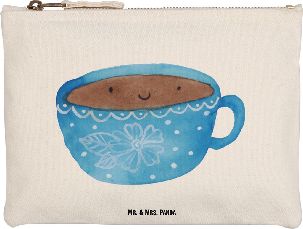 Mr. & Mrs. Panda Etui Kaffee Tasse Größe M - Weiß - Geschenk, Glücklich, Mäppchen, Federtasche, Kosmetiktasche, Beauty Bag, Pouch, Lustige Spr...