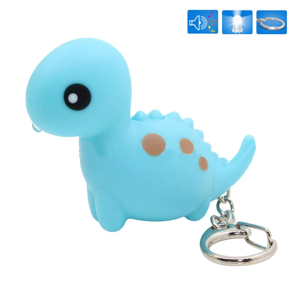 Cartoon-Dinosaurier-Bär-Zug-Kawaii-LED-Leucht-Schlüsselanhänger mit Sound-4#
