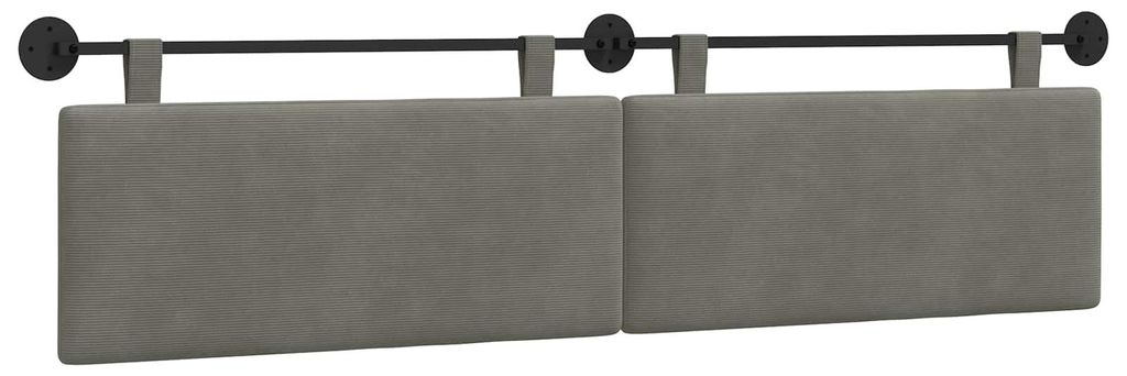 vidaXL Hängevorderseite Uni Hellgrau 210 x 55 x 5 cm Cordstoff