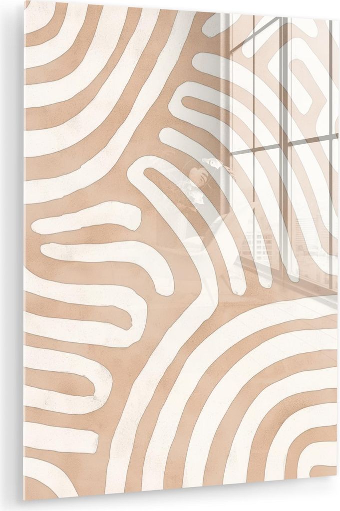 MuchoWow Glasbilder - Bilder auf Wandbild - Foto auf Glas Beige - Erde Muster 60x80 cm Wanddekoration aus Glas - Acrylglasbild - Acrylbilder - Foto