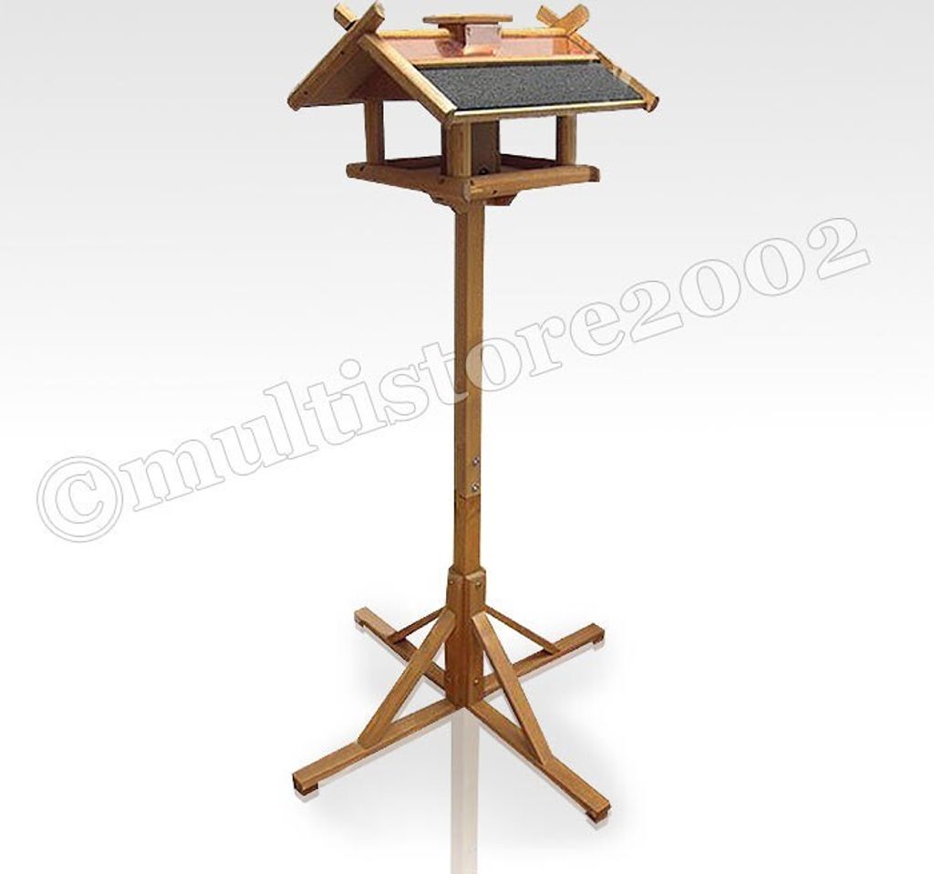 Vogelfutterhaus mit Kupferdach Standfuß und Futtersilo Produktbild 6