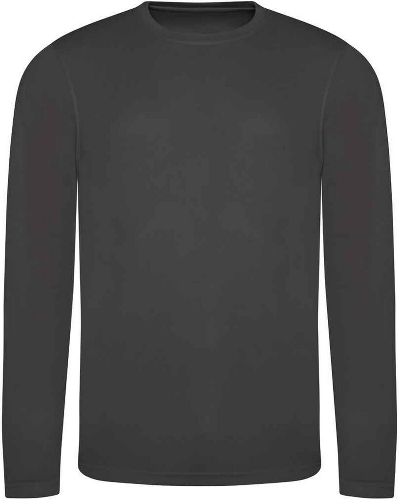 AWDis Cool - T-Shirt Feuchtigkeitsabweisend für Herren Langärmlig PC5670 (L) (Holzkohle)
