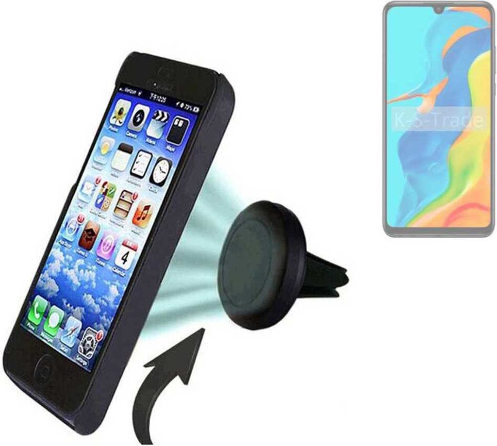 K-S-Trade Kompatibel mit Huawei P30 lite New Edition Auto Handy Halterung KFZ Halter Lüftungsgitterhalterung Air Vent mount Smartphone Halter