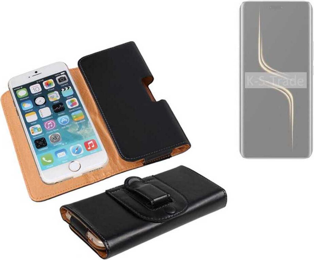 K-S-Trade Schützhülle Handyhülle kompatibel mit Honor Magic6 Ultimate Holster Gürtel Tasche Schutzhülle Handy-Tasche Smartphone Case Seitentasche