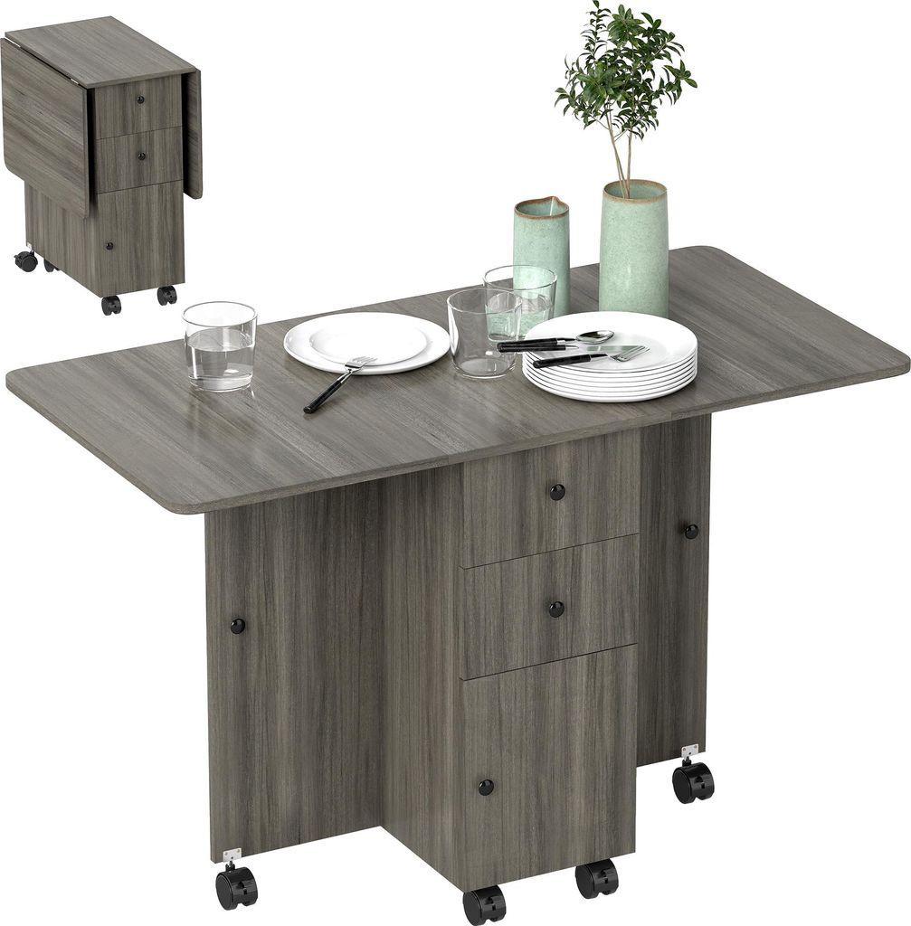 HOMCOM Table de cuisine pliable table à manger pliante 2 Image du produit 