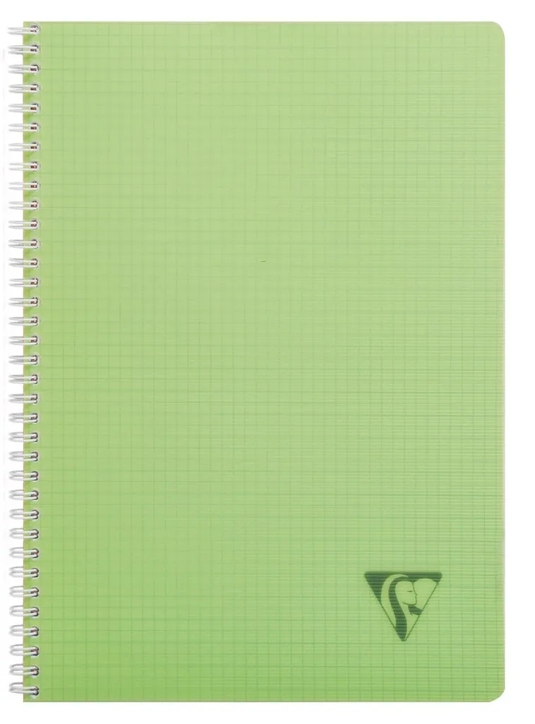 Cahier à spirales avec couverture en PP robuste format A4 petits carreaux