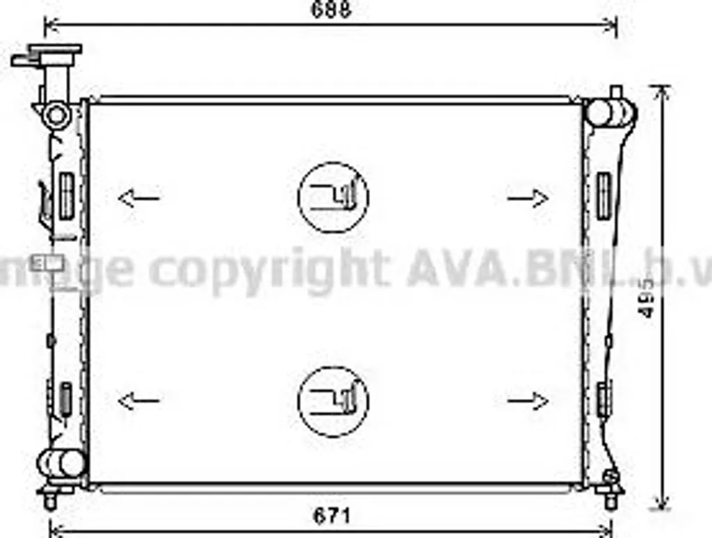 Radiateur de Rechange Moteur AVA KA2237 pour Entretien de votre Cerato