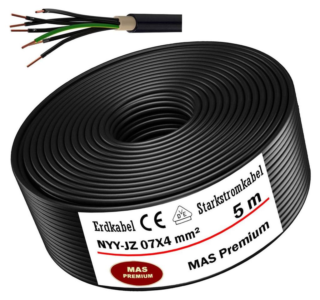 5m podzemní napájecí kabel NYY-JZ 7X4 mm² elektrický kabel Obrázek produktu 