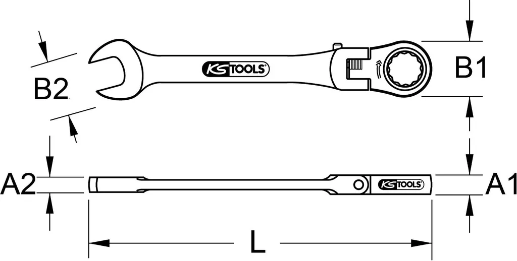 KS TOOLS 503.4817 Chiave Combinata a Cricchetto 17mm Bloccabile Professionale - 11