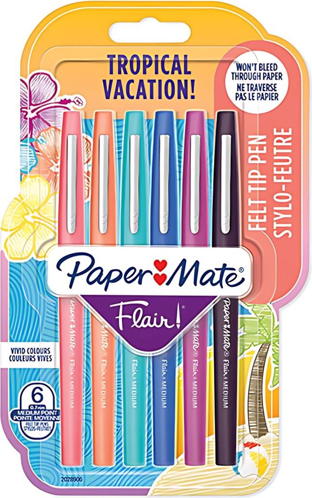 Paper:Mate Faserschreiber Flair TROPICAL VACATION 6er Blister