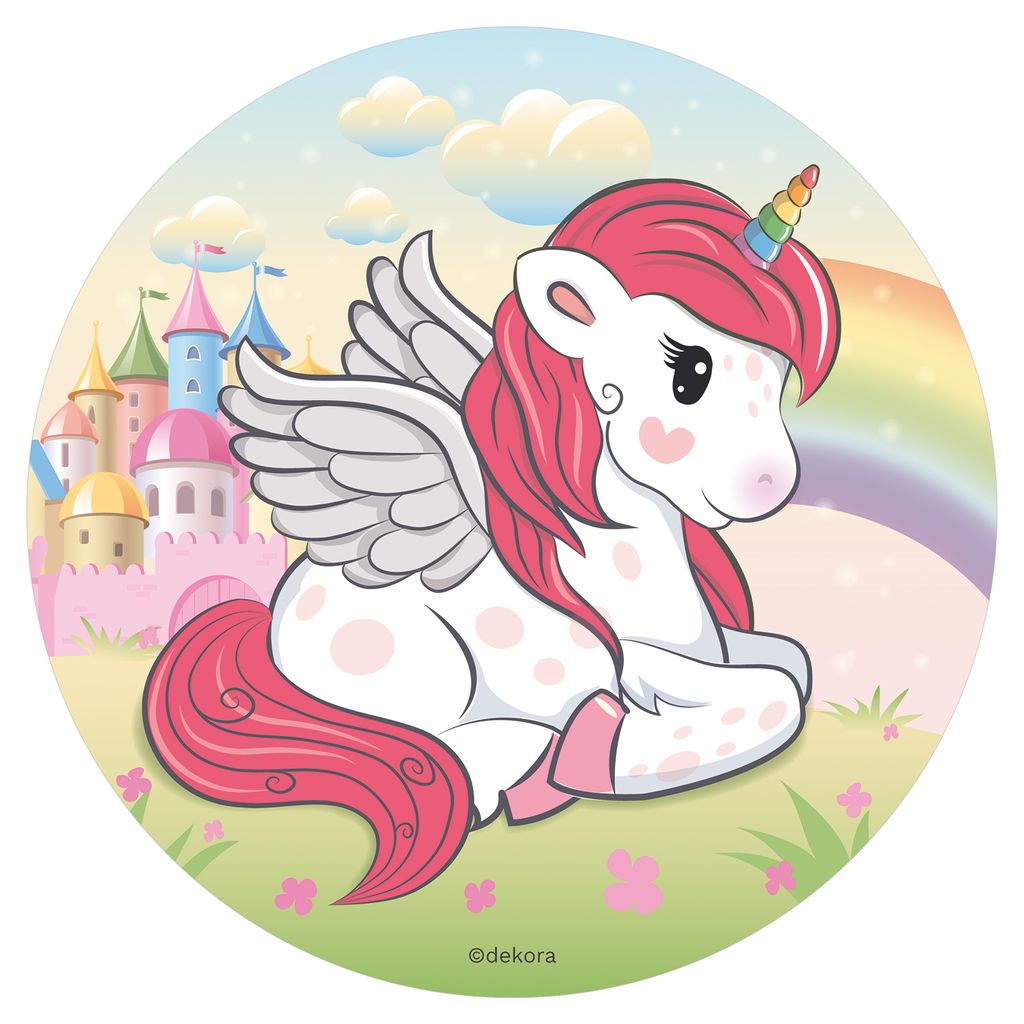 Dekora - Rundes essbares Papier - Unicorn - 20cm  Dekora Produktbild 