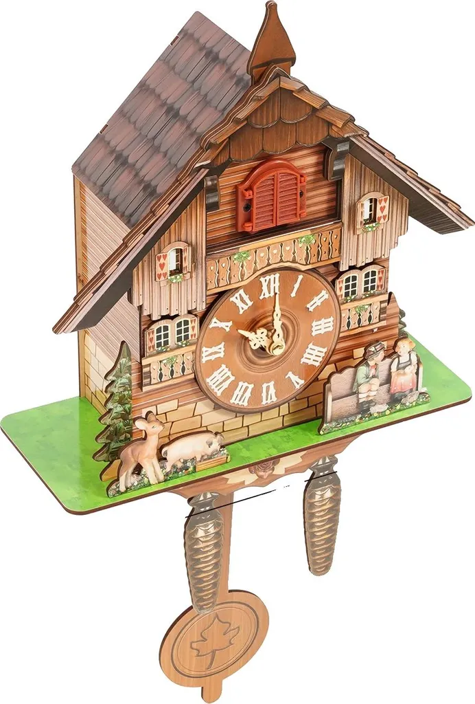 Horloge murale chant coucou élégante avec capteur de nuit automatique