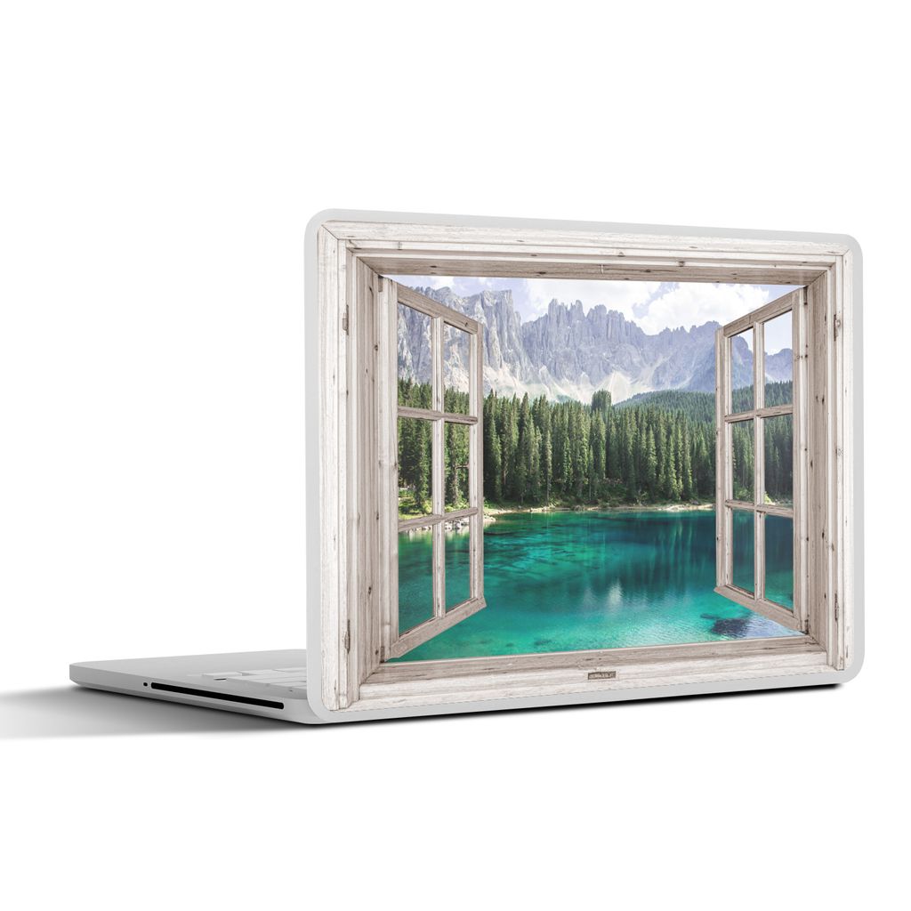 MuchoWow Laptop Aufkleber Sticker Cover Aussicht - Berg - Wasser 36.5x27.5 cm - Laptop-Sticker
