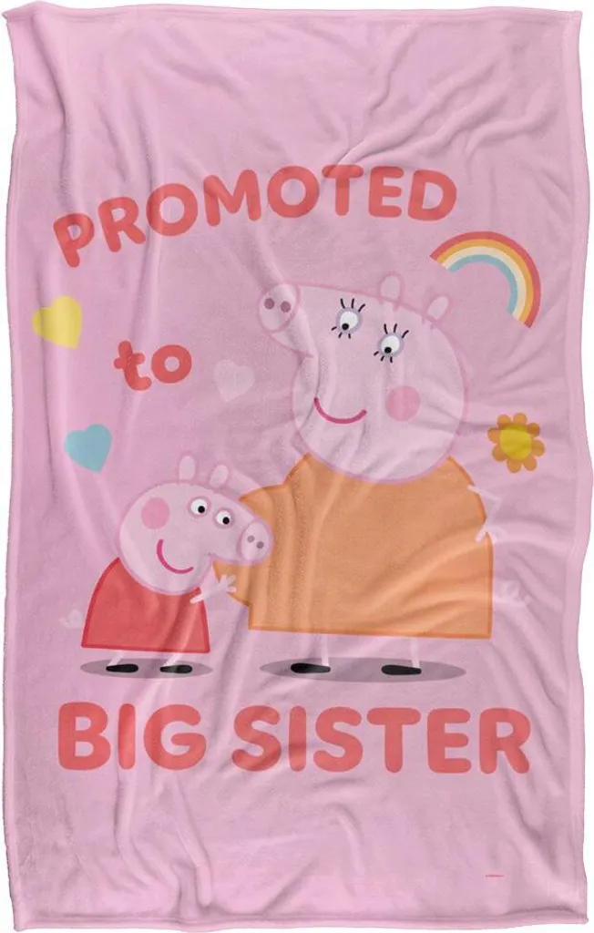 Couverture Peppa Pig Promoted To Big Sister TV19295 - Blanc 100x150cm