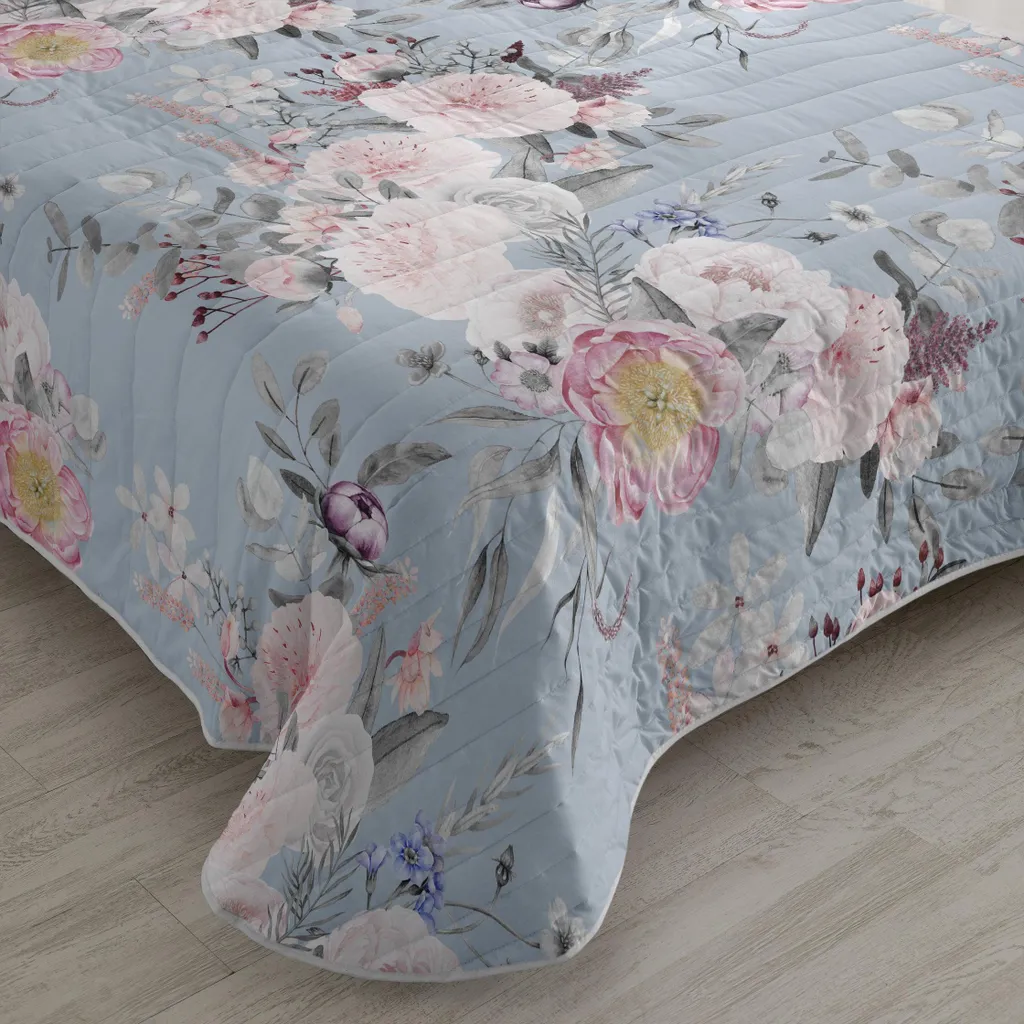 Boutis imprimé fleurs HF Soft Bouquet Coloured pour lit double 240x260 - 7