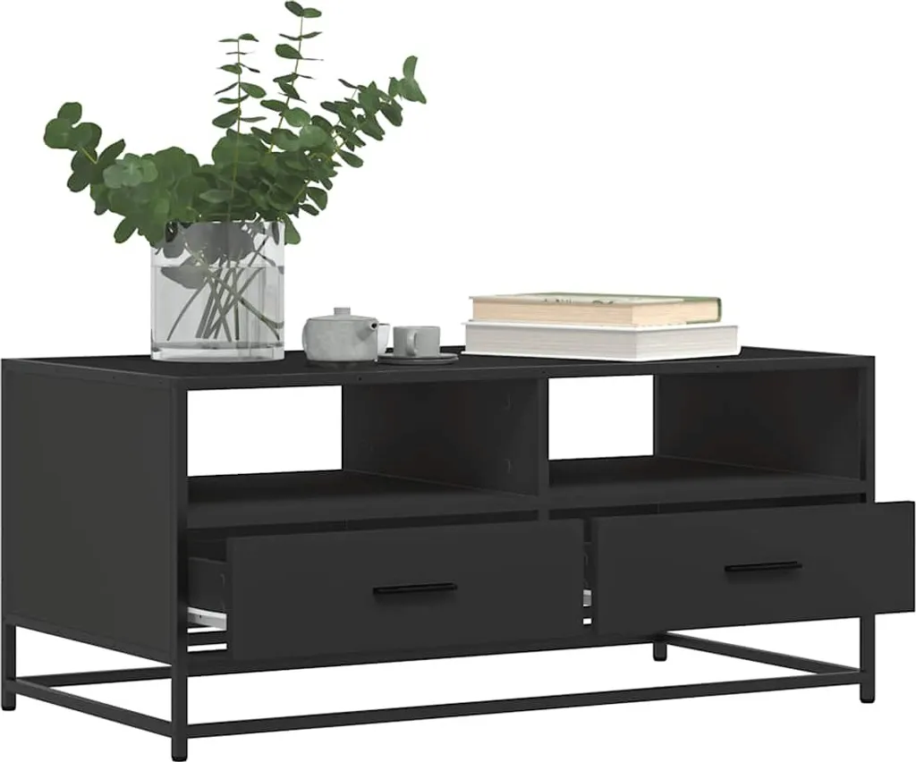 Tavolino Industrial Nero 100x50x45 Best Möbel Cloris - Qualità e Prezzo - 4