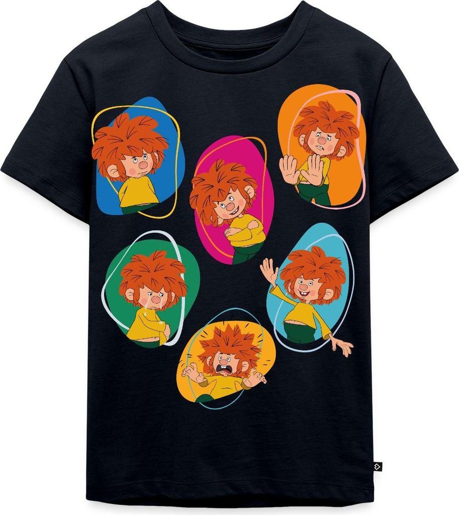 Spreadshirt Pumuckl Zeigt Verschiedene Emotionen Kinder Premium T-Shirt, 110/116 (4 Jahre), Navy