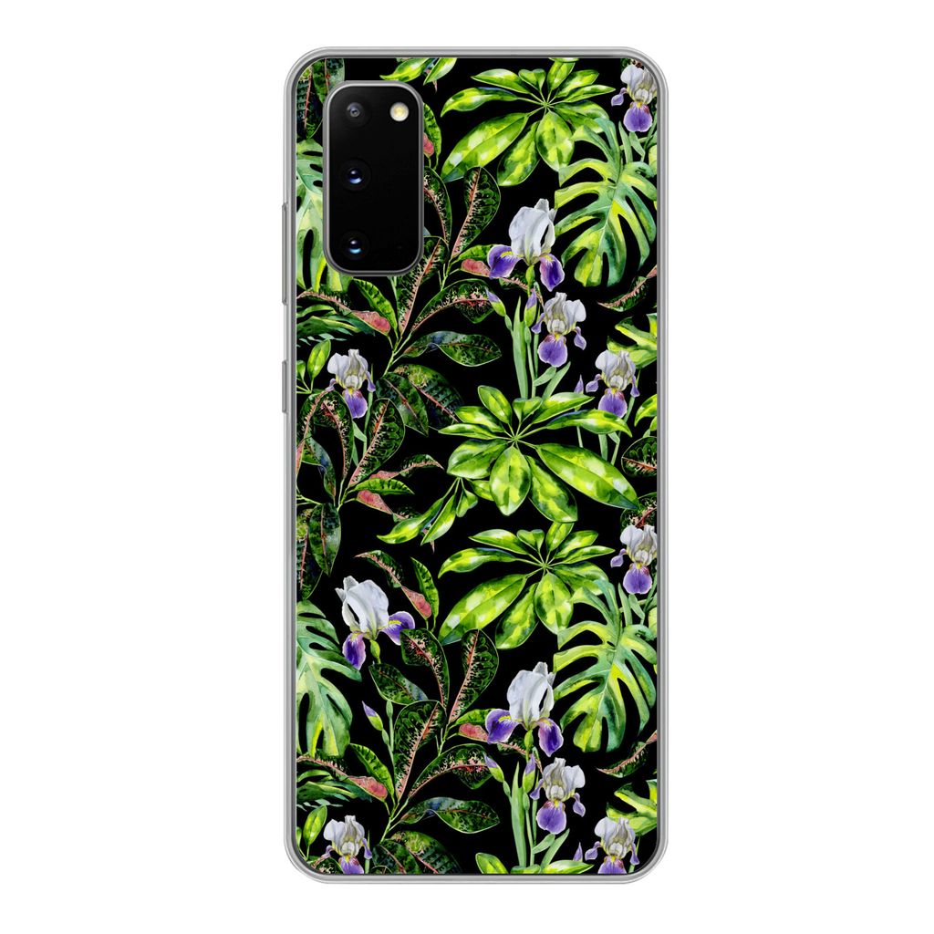 MuchoWow Handyhülle Schutzhülle Hülle für Samsung Galaxy S20 Blume - Blätter - Muster Silikon Softcase Handy Hülle - Bild