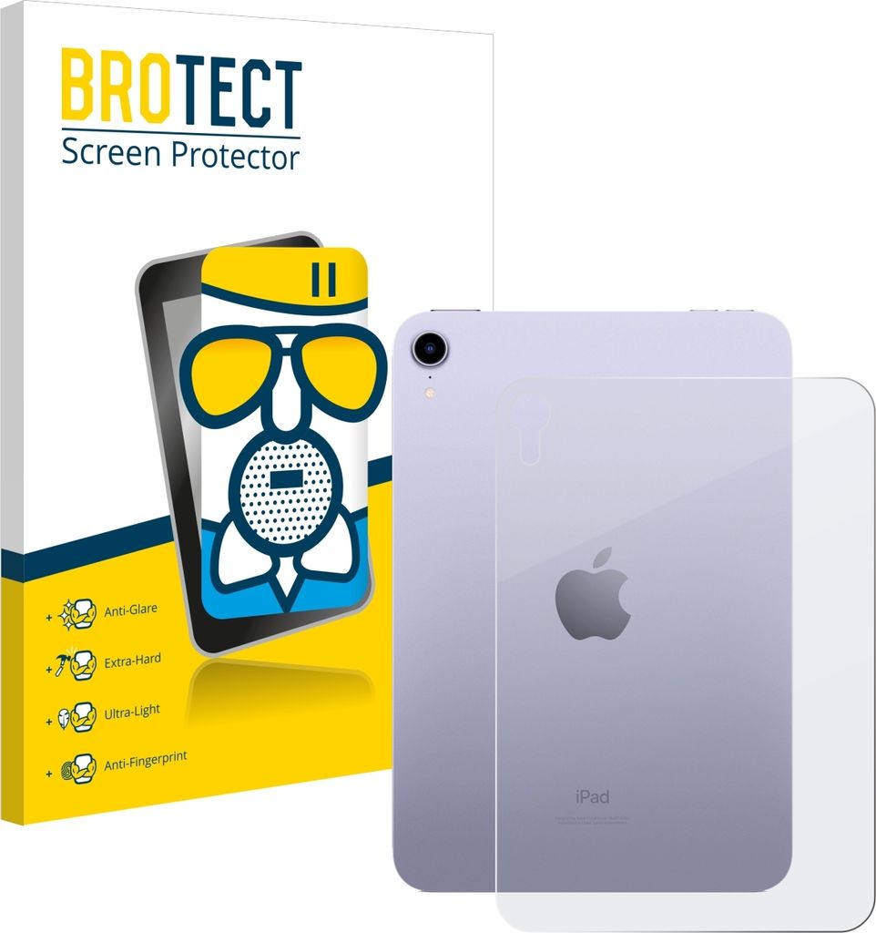 BROTECT Entspiegelungs Schutzglas für Apple iPad Mini 7 2024 (Rückseite) Schutzfolie Panzer Folie Glas Display Schutz matt
