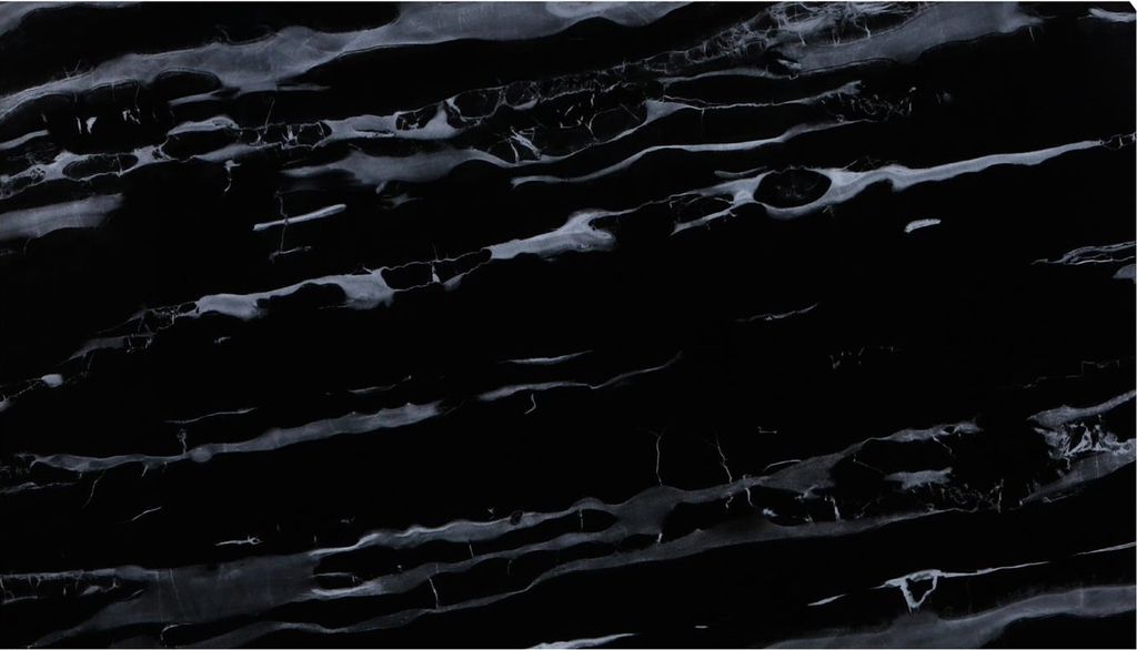 HOOZ Glasplatte als Tischplatte in 100x60cm Facettenschliff, Schutzplatte mit 6mm ESG Sicherheitsglas (Marmoroptik Schwarz)