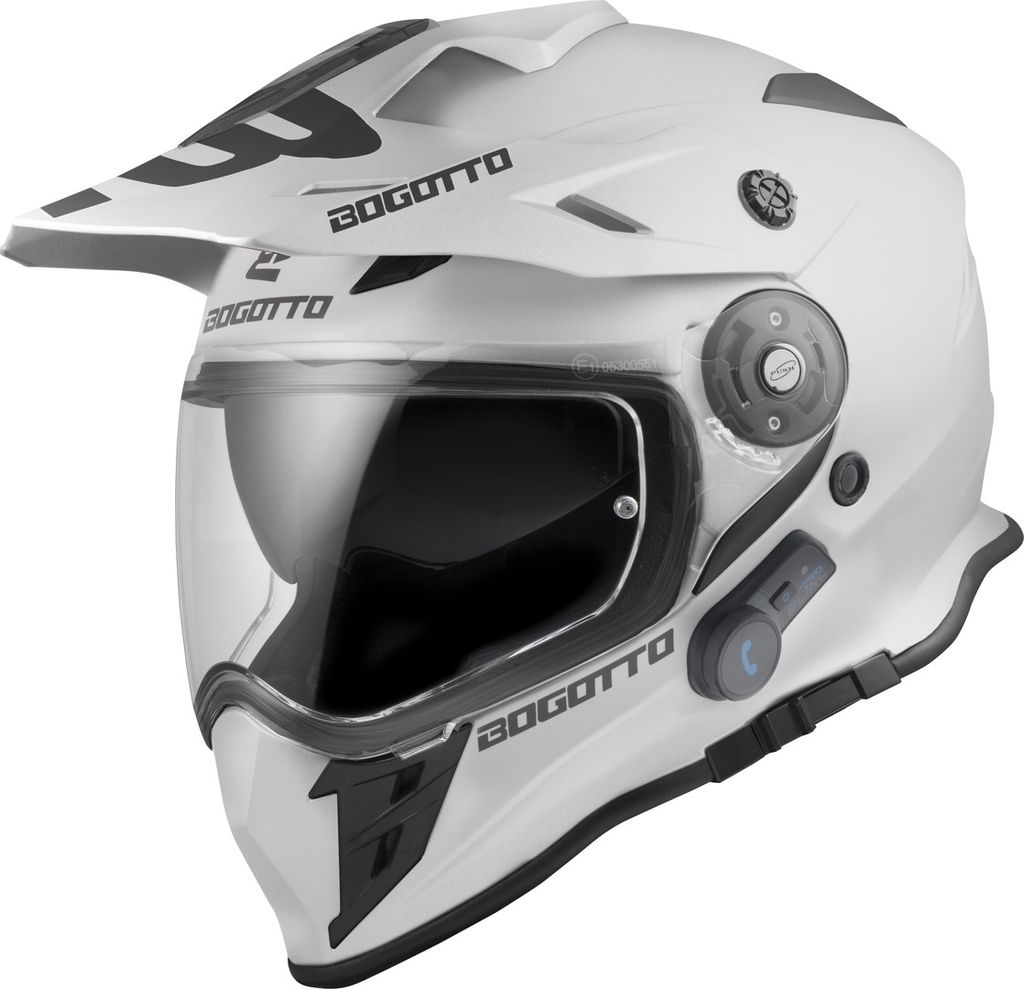 Bogotto H331 BT Bluetooth Enduro Helm, weiß matt, S