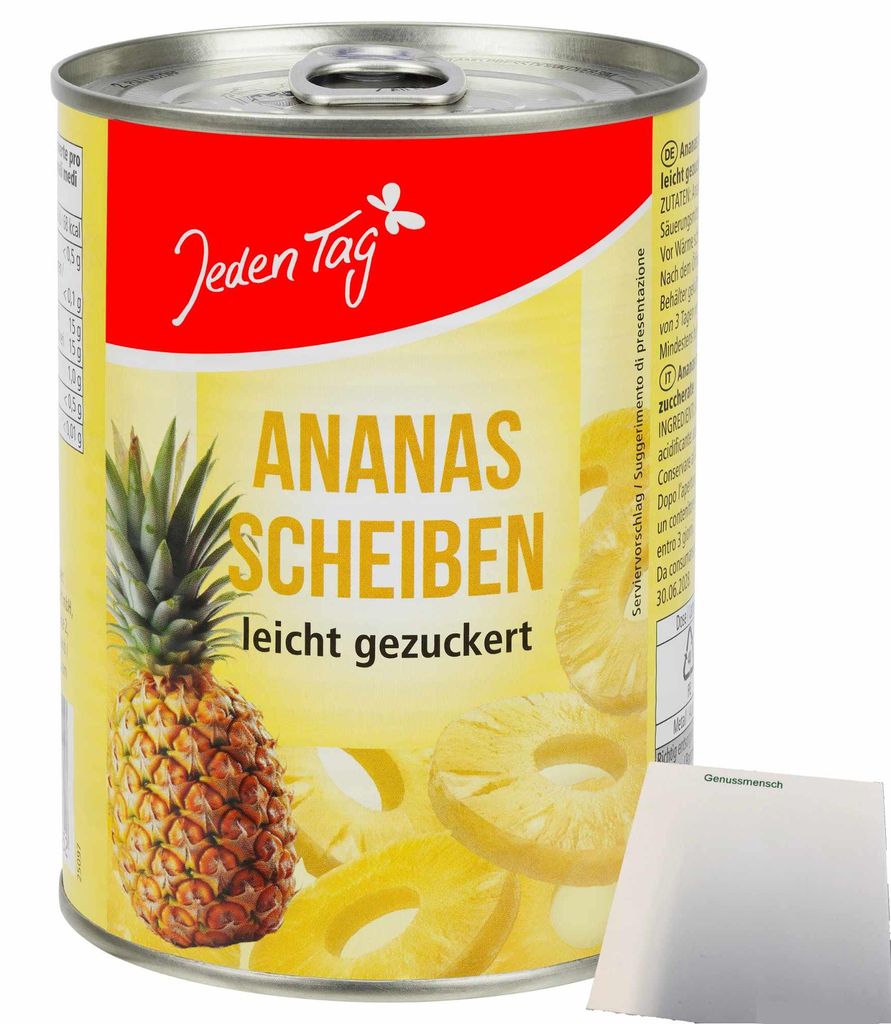 Jeden Tag Ananas Scheiben leicht gezuckert (580ml Dose) + Produktbild 