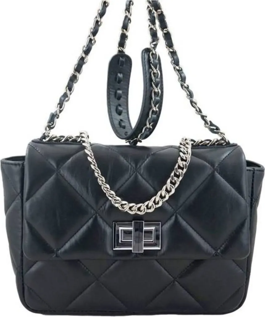 Barberini's Sacs 918155527 : Sac à main en cuir italien noir élégant