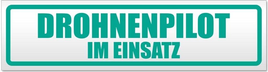 Kiwistar - Autoaufkleber - Türkis - 60 x 16 cm - Drohnenpilot Im Einsatz - Hinweis Aufkleber Sticker für Auto, Kfz, Fahrrad, PKW, LKW