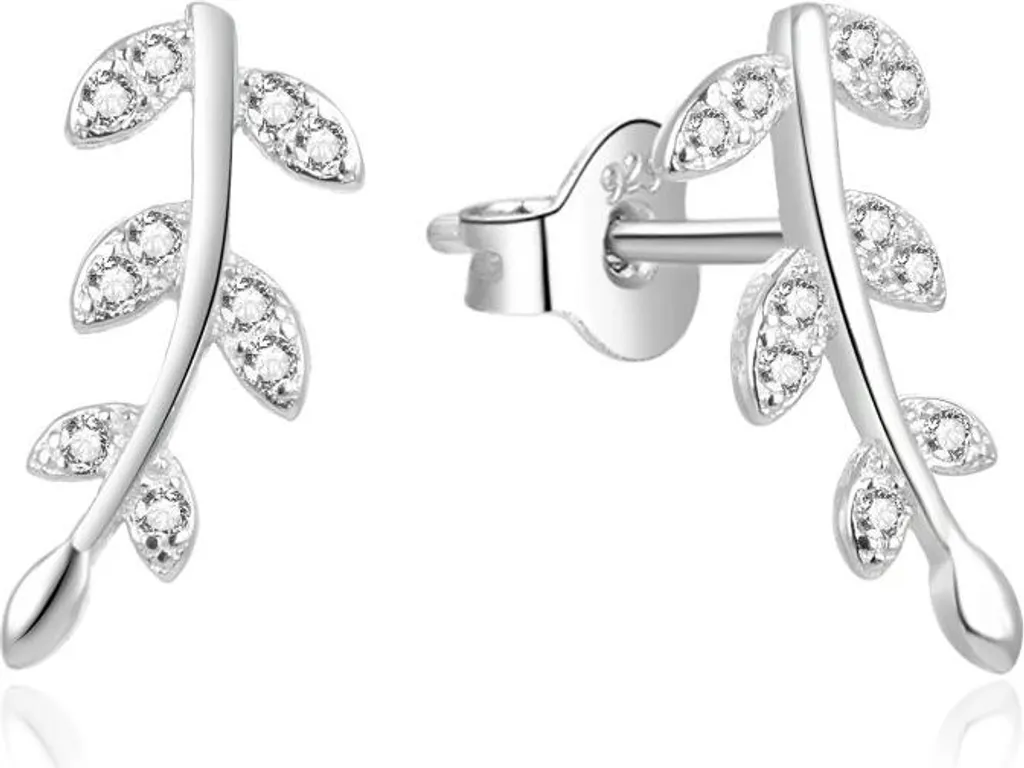 Boucles d'oreilles pendantes en argent et zirconium pour femme - Style chic