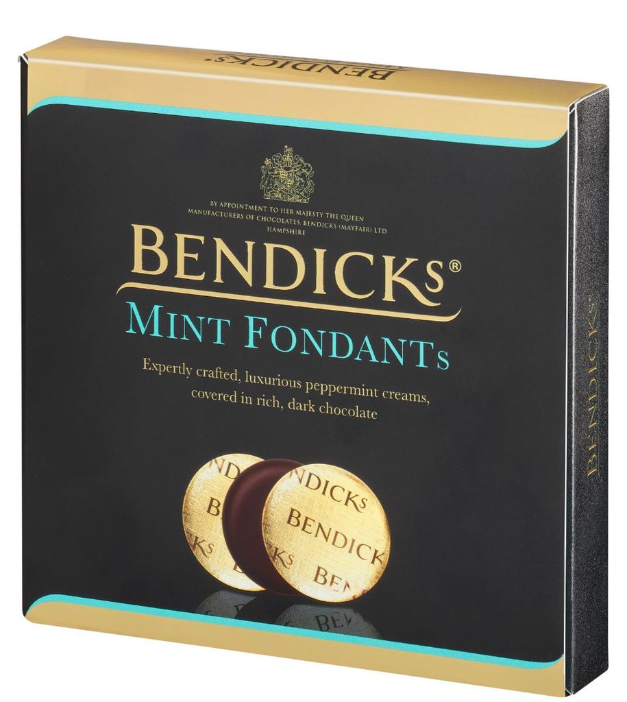 BENDICKS Mint Fondants, Zartbitterschokolade mit Produktbild 