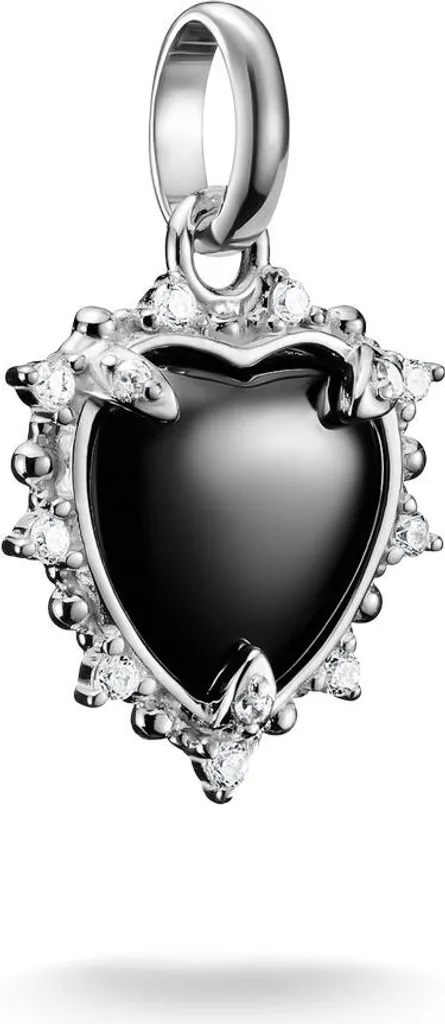 Ciondolo Cuore Nero Thomas Sabo Argento Vintage Connect | Accessorio Rock