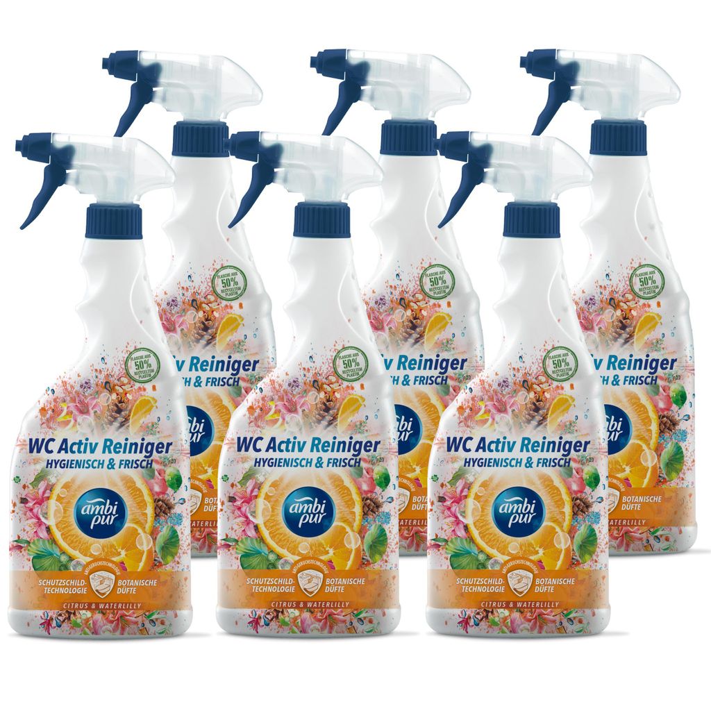 Ambi Pur WC Aktiv Reiniger Spray Citrus & Waterlilly 750ml (6er Pack)