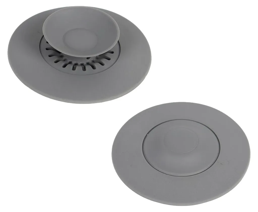 Filtre évier silicone gris 10,8 cm anti-odeur avec tamis de protection