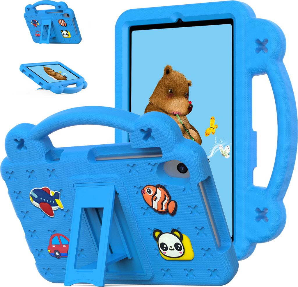 Schutzhülle für Onn 8" Tablet Gen 4 2024 Niedliche Hülle für Kinder, Stoßfest mit Griff und Ständer Blau