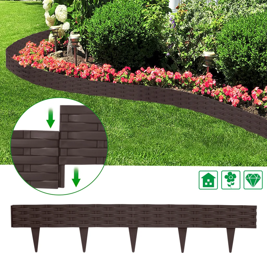 Bordure de jardin flexible 10m pour délimiter allées et parterres