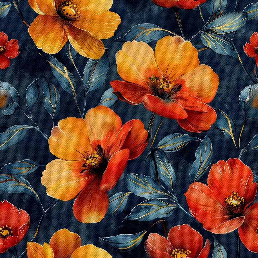 OUTDOOR DEKOSTOFFE OXFORD - Motiv Blumen I DX5440