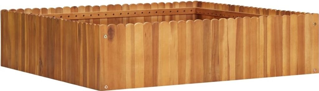 The Living Store Garten-Hochbeet 100 x 100 x 25 cm Massivholz Akazie