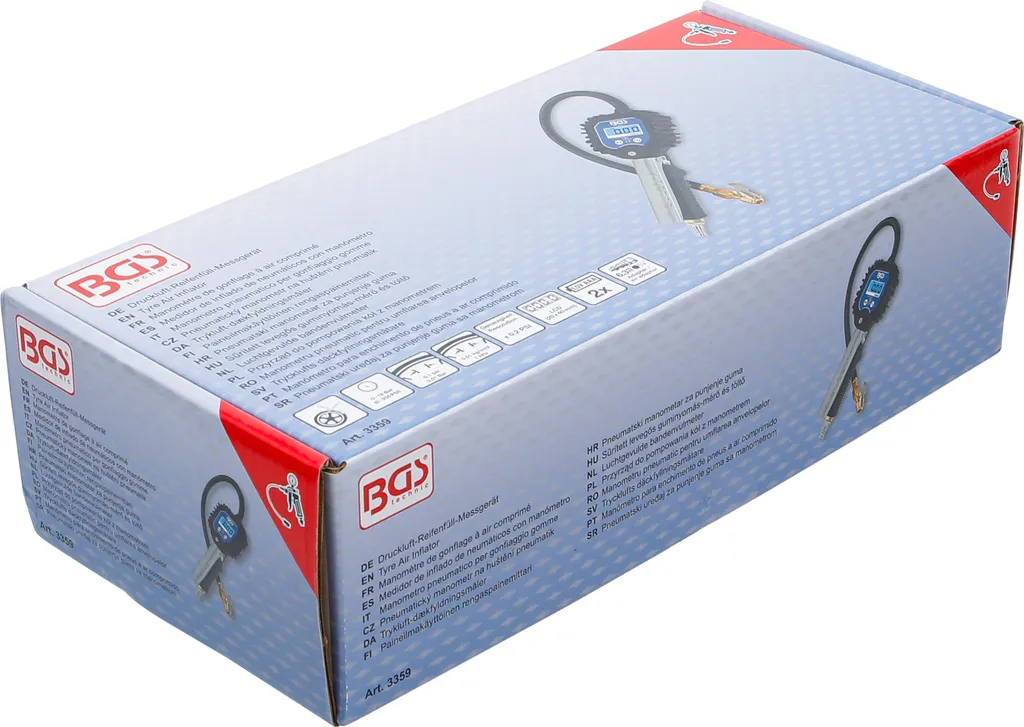 Gonfleur pneu digital avec manomètre - Compresseur air 16 bars - 4